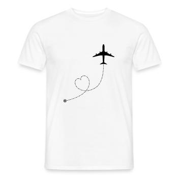 Flugzeug Route Herz Travel - Männer T-Shirt - Weiß - Vorne - AI Model Male 178 dark (178cm)