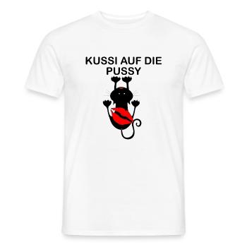 Kussi auf die Pussy - Männer T-Shirt - Weiß - Vorne - AI Model Male 178 dark (178cm)