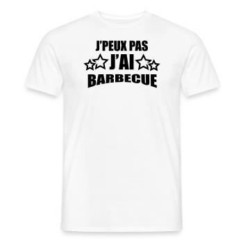 j'peux pas j'ai barbecue - T-shirt homme - blanc - Devant - AI Model Male 178 dark (178cm)