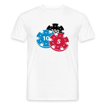 Poker chips - Men's T-Shirt - white - Front - AI Model Male 178 dark (178cm)