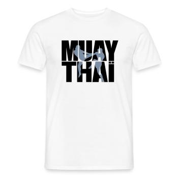 Muay thai logo full Boxe thailandaise - T-shirt homme - blanc - Devant - AI Model Male 178 dark (178cm)