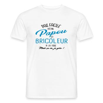 Papou et bricoleur - T-shirt homme - blanc - Devant - AI Model Male 178 dark (178cm)