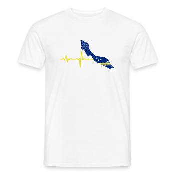 Heartbeat Curacao gift - Men's T-Shirt - white - Front - AI Model Male 178 dark (178cm)