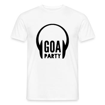 goa party - T-shirt homme - blanc - Devant - AI Model Male 178 dark (178cm)