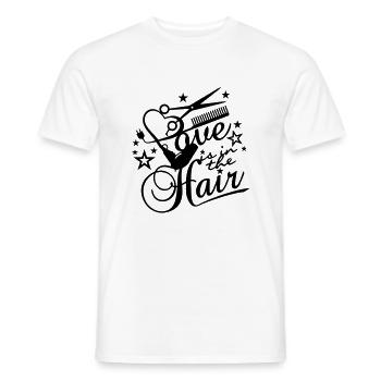 L'amour est dans les cheveux (coiffeur, B, 1c) - T-shirt homme - blanc - Devant - AI Model Male 178 dark (178cm)