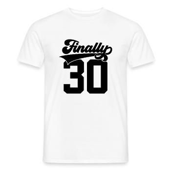 FINALLY 30 COLLEGE 30. GEBURTSTAG ENDLICH 30 - Männer T-Shirt - Weiß - Vorne - AI Model Male 178 dark (178cm)