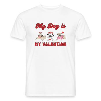 Mein Hund ist mein Valentinstag - Männer T-Shirt - Weiß - Vorne - AI Model Male 178 dark (178cm)
