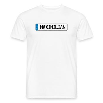 Maximilian Namensschild Geschenk - Männer T-Shirt - Weiß - Vorne - AI Model Male 178 dark (178cm)