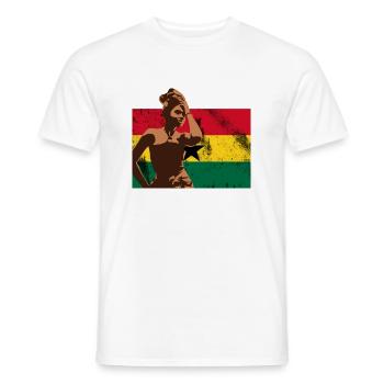 Ghana Ghanaian Flag Woman Princess I Gift - Men's T-Shirt - white - Front - AI Model Male 178 dark (178cm)