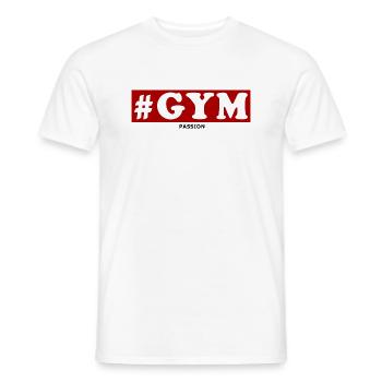 #Gym Fitness Passion Sport Gift Birthday - Men's T-Shirt - white - Front - AI Model Male 178 dark (178cm)