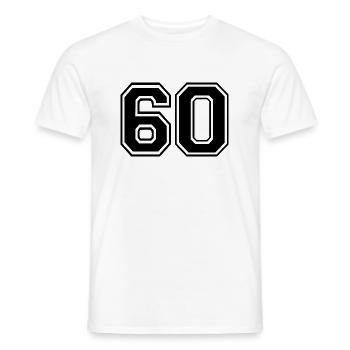 60 - Männer T-Shirt - Weiß - Vorne - AI Model Male 178 dark (178cm)