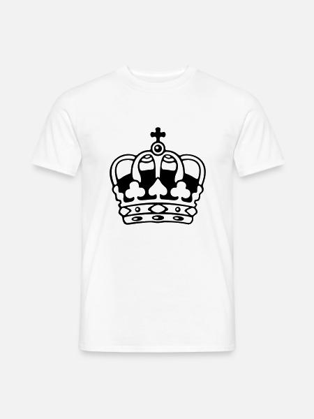 Krone / Crown - Männer T-Shirt - Weiß
