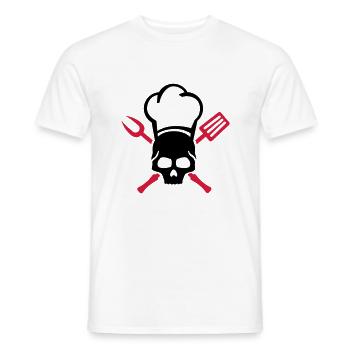 grillen__totenkopf_skull_2__f2 - Men's T-Shirt - white - Front - AI Model Male 178 dark (178cm)