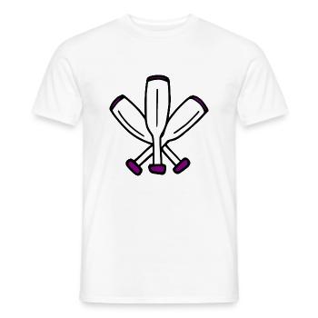 Jonglage - 3 Keulen gekreuzt - Männer T-Shirt - Weiß - Vorne - AI Model Male 178 dark (178cm)