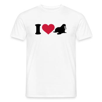 I love Walrus - Men's T-Shirt - white - Front - AI Model Male 178 dark (178cm)