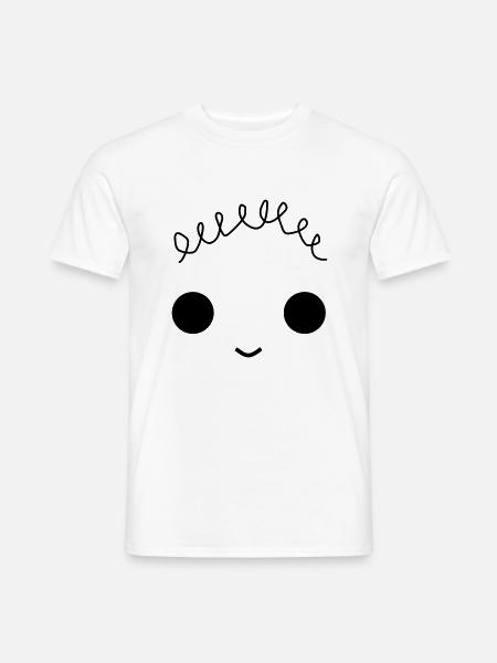 Cute face with curly hair - Männer T-Shirt - Weiß