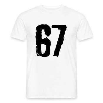 Maillot numéro 67 - T-shirt homme - blanc - Devant - AI Model Male 178 dark (178cm)