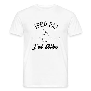 je peux pas j'ai biberon - T-shirt homme - blanc - Devant - AI Model Male 178 dark (178cm)