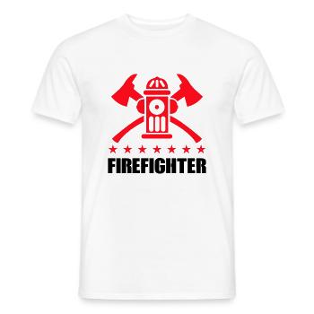 firefighter feuerwehr - Männer T-Shirt - Weiß - Vorne - AI Model Male 178 dark (178cm)