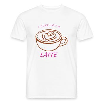 Je t’aime un latte - T-shirt homme - blanc - Devant - AI Model Male 178 dark (178cm)