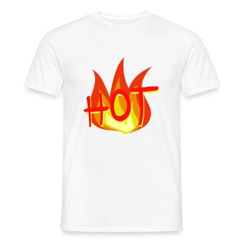 Hot like a flame - Men's T-Shirt - white - Front - AI Model Male 178 dark (178cm)