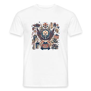Amerikanische Folklore - Männer T-Shirt - Weiß - Vorne - AI Model Male 178 dark (178cm)