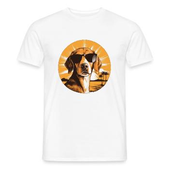 Beagle - Männer T-Shirt - Weiß - Vorne - AI Model Male 178 dark (178cm)