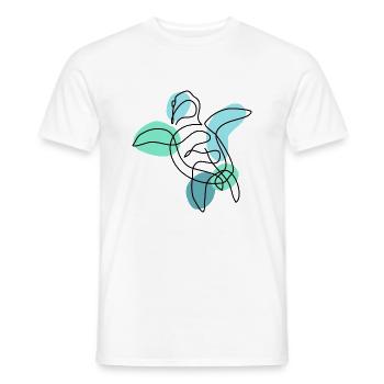 Tortue Un Line Art Coloré - T-shirt homme - blanc - Devant - AI Model Male 178 dark (178cm)