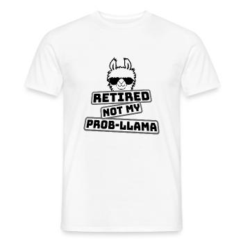 Nicht mein Prob Lama Ruhestand Prob-Llama im Ruhestand - Männer T-Shirt - Weiß - Vorne - AI Model Male 178 dark (178cm)