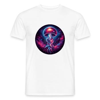 Kosmische Qualle Kunstwerk Galaxie - Männer T-Shirt - Weiß - Vorne - AI Model Male 178 dark (178cm)