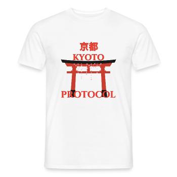 KYOTO PROTOCOL - Men's T-Shirt - white - Front - AI Model Male 178 dark (178cm)