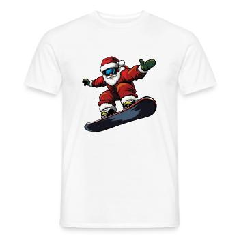 Noël du snowboarder - T-shirt homme - blanc - Devant - AI Model Male 178 dark (178cm)
