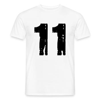 11 - Men's T-Shirt - white - Front - AI Model Male 178 dark (178cm)
