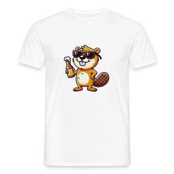 Biber Bier - Männer T-Shirt - Weiß - Vorne - AI Model Male 178 dark (178cm)