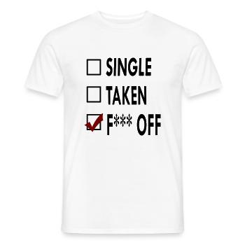 SINGLE Taken F*** off - T-shirt homme - blanc - Devant - AI Model Male 178 dark (178cm)