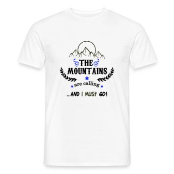 the mountains are calling 02 - Men's T-Shirt - white - Front - AI Model Male 178 dark (178cm)