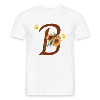 Buchstabe b Sonnenblume Schmetterling - Männer T-Shirt - Weiß - Vorne - AI Model Male 178 dark (178cm)