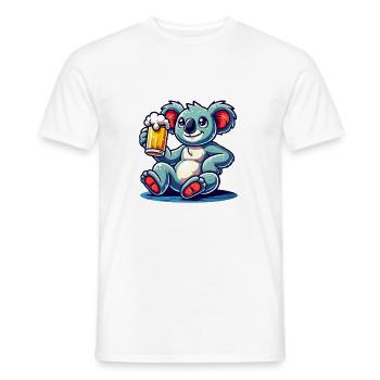 Koala Bear Beer Comic - Men's T-Shirt - white - Front - AI Model Male 178 dark (178cm)