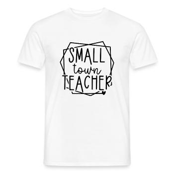 Graphique de cœur d’enseignant de petite ville pour les éducateurs - T-shirt homme - blanc - Devant - AI Model Male 178 dark (178cm)