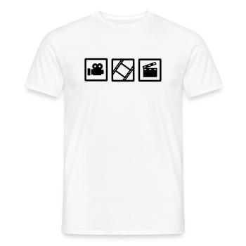 Movie - Men's T-Shirt - white - Front - AI Model Male 178 dark (178cm)