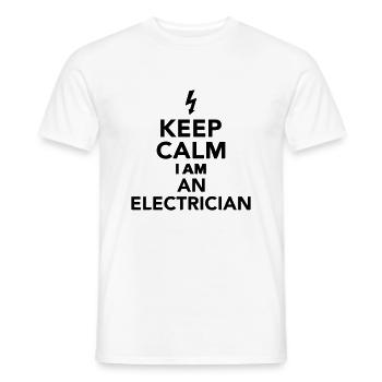 Keep calm I'm a electrician - Men's T-Shirt - white - Front - AI Model Male 178 dark (178cm)