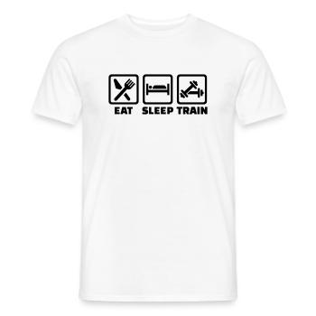Eat Sleep Train - T-shirt homme - blanc - Devant - AI Model Male 178 dark (178cm)