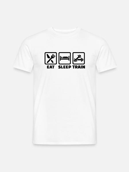 Eat Sleep Train - T-shirt homme - blanc