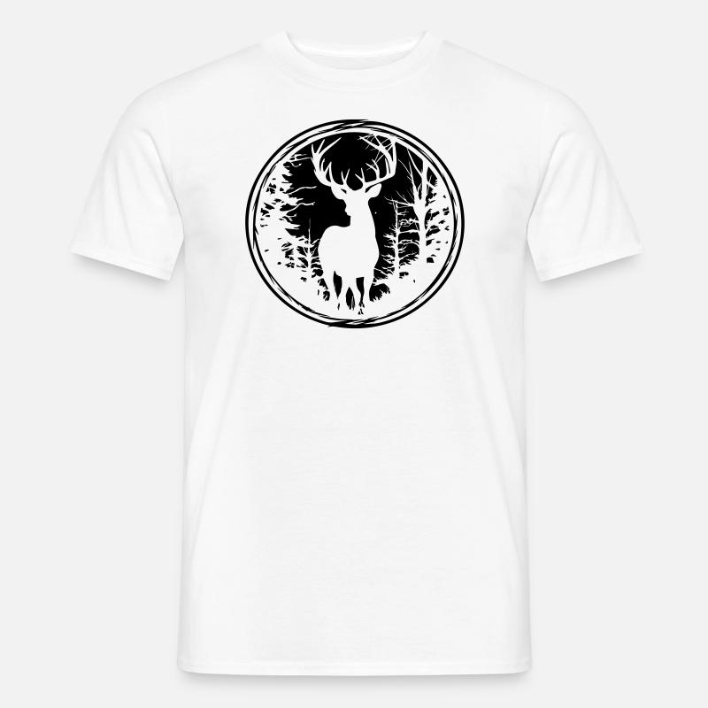Hirsch - Männer T-Shirt - Weiß