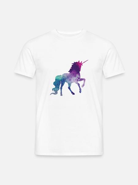 Einhorn Silhouette Universum Sterne unendlich - Männer T-Shirt - Weiß