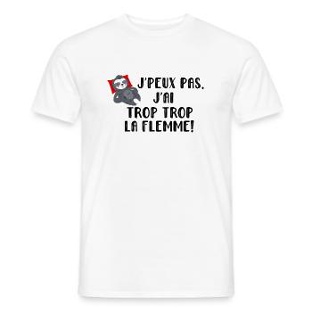 j peux pas j ai la flemme - T-shirt homme - blanc - Devant - AI Model Male 178 dark (178cm)