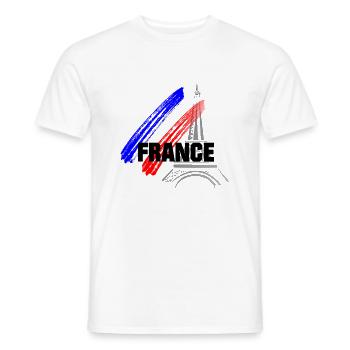 France - Männer T-Shirt - Weiß - Vorne - AI Model Male 178 dark (178cm)