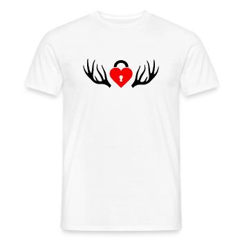 Cuckold Hahnrei Hörner - Männer T-Shirt - Weiß - Vorne - AI Model Male 178 dark (178cm)