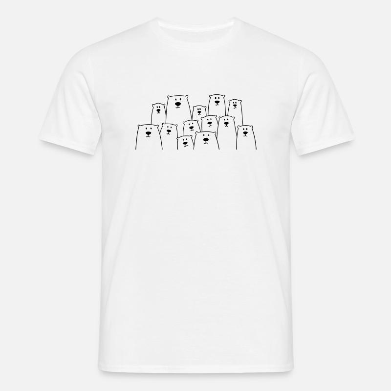 Lustige Eisbären oder Bären - Männer T-Shirt - Weiß
