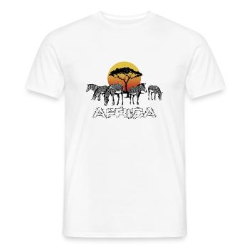 Zebras AFRICA Afrika Sonnenuntergang Romantik pur - Männer T-Shirt - Weiß - Vorne - AI Model Male 178 dark (178cm)